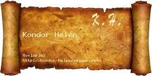 Kondor Helén névjegykártya